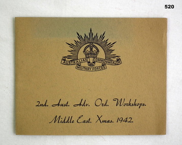 Military Xmas card Middle East 1942.
