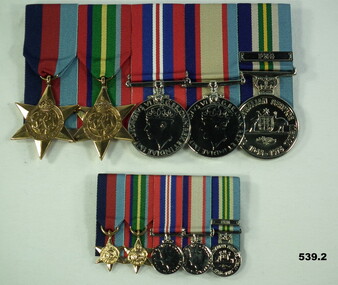 Court mounted medal sets AIF WW2