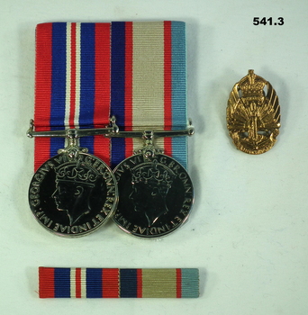 Medals, ribbons and badge AIF WW2