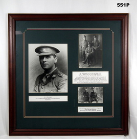 Framed photograph collection of WW1 soldiers.
