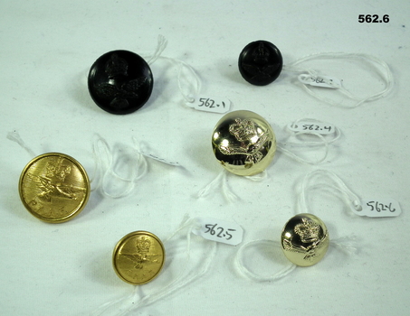 Brass and metal buttons re RAAF