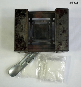 HEXAMINE stove with ration pack can opener with ration pack sugar