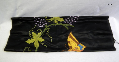 Embroidered silk cushion cover WW1