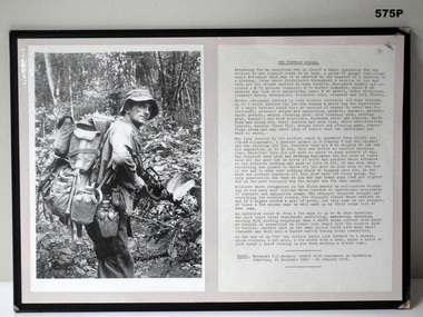 Photograph mounted if a Vietnam Digger with description of equipment 