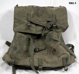 Green back pack used during 1960’s