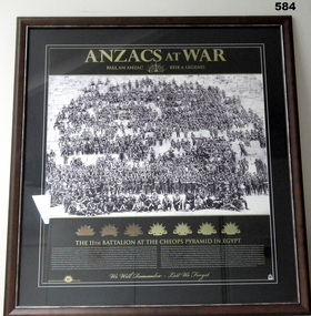 Framed Poster of ANZAC's at War, WW1.