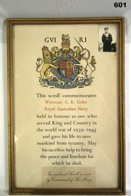 Scroll re RAN sailor KIA WW2