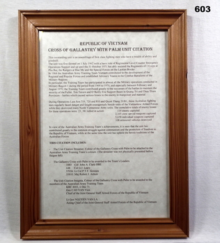 Citation awarded to the AATTV