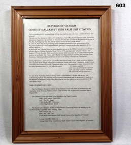 Citation awarded to the AATTV