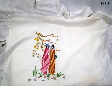 Silk embroidery showing 2 Vietnamese women