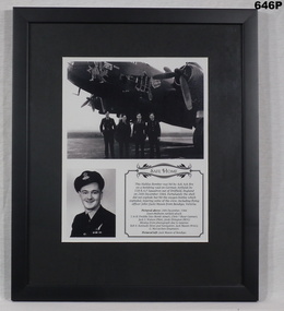Framed photos showing a Bomber and RAAF pilot