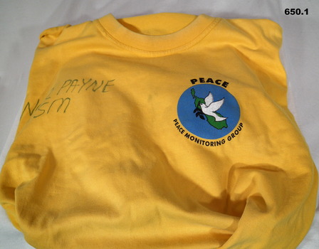 Clothing worn as part of Peace Monitoring group.