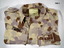 Desert pattern camouflage shirt with patches.