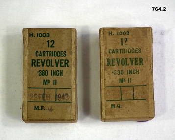 Two boxes of .380 caliber ammunition
