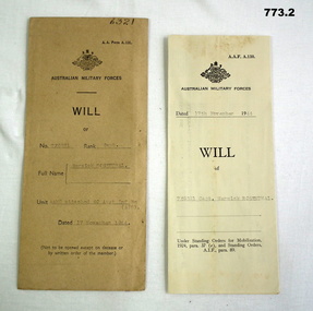 Will and envelope military WW2