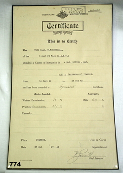 Certificate of medical into the AMF