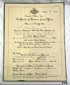 Certificate of discharge from the 2nd AIF