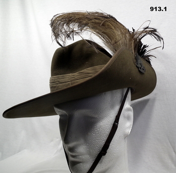 Slouch hat with emu feathers re Light Horse.