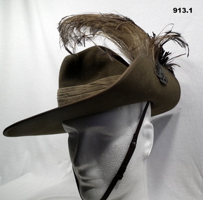 Slouch hat with emu feathers re Light Horse.