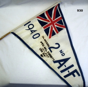 Pennant 1940 re 2nd AIF with individual name