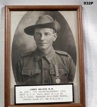 B & W photo of a Military Medal winner