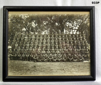 B & W photo showing a large group of reinforcements