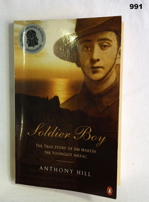 Book detailing the true story of Jim Martin, the youngest ANZAC