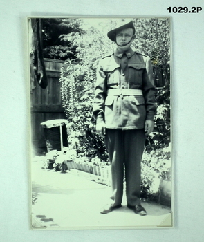 B & W photograph of a soldier WW2