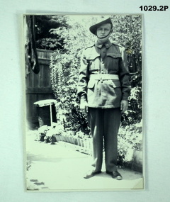 B & W photograph of a soldier WW2