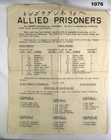 Document air dropped to Allied POW’s WW2