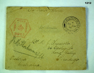 Field post office envelope WW1