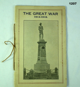 Small booklet with a memorial details