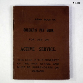 Soldiers pay book when on active service