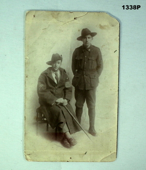 Photograph showing two soldiers WW1