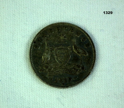 Australian three pence coin 1919