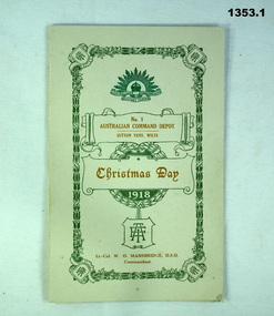 Xmas card AIF England 1918