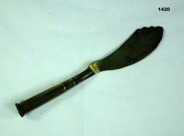 Cheese and butter knife made from munitions
