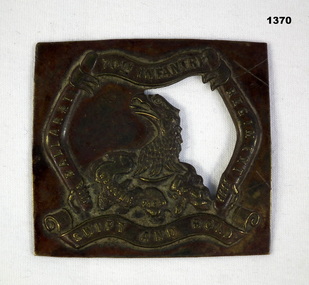 Pressed Ballarat brass regiment badge