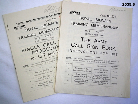 Volumes of Army Signals training manuals