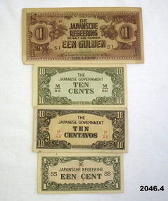 Four examples of Japanese invasion currency.