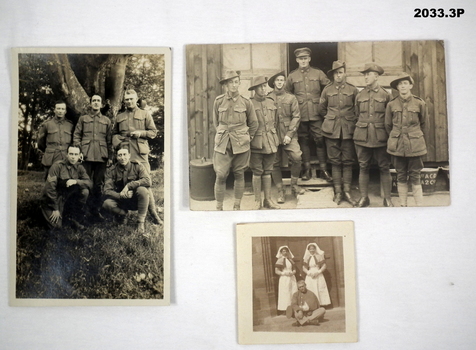 Three photographs relating to Syd Boyle WW1