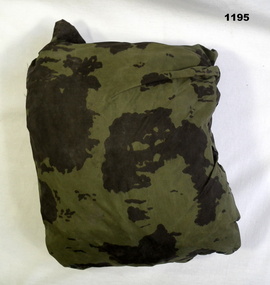 Black and green camouflage raincoat.