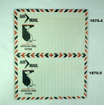 Two envelopes Air mail Australian Force Vietnam