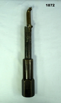 Section of an APC antennae damaged by weapons fire