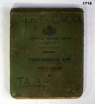 Green field message and note book