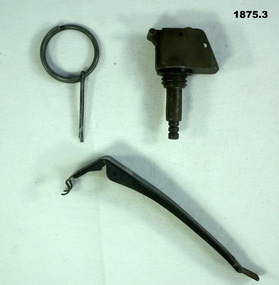 Three sections of a hand grenade.