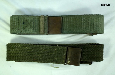 Two green coloured North Vietnamese belts.
