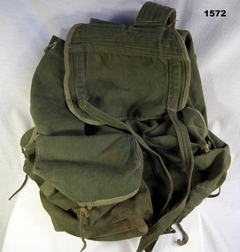 Green type back pack with draw string opening