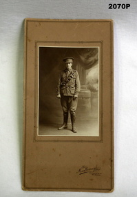 Photo of an AIF Soldier WW1 on backing