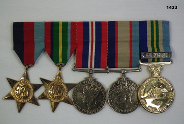 Plate mounted medal set AIF WW2